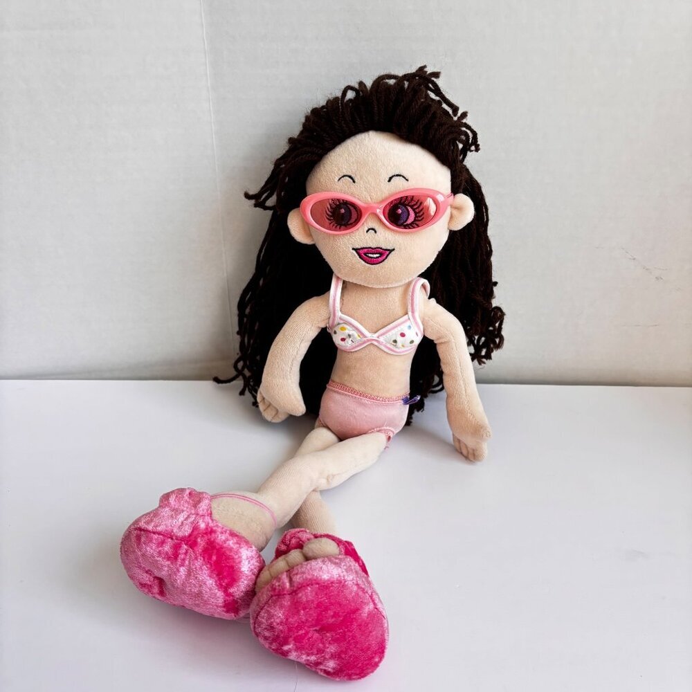 Build A Bear Friends 2B Made‎ Doll Soft Plush Brown Curly Hair